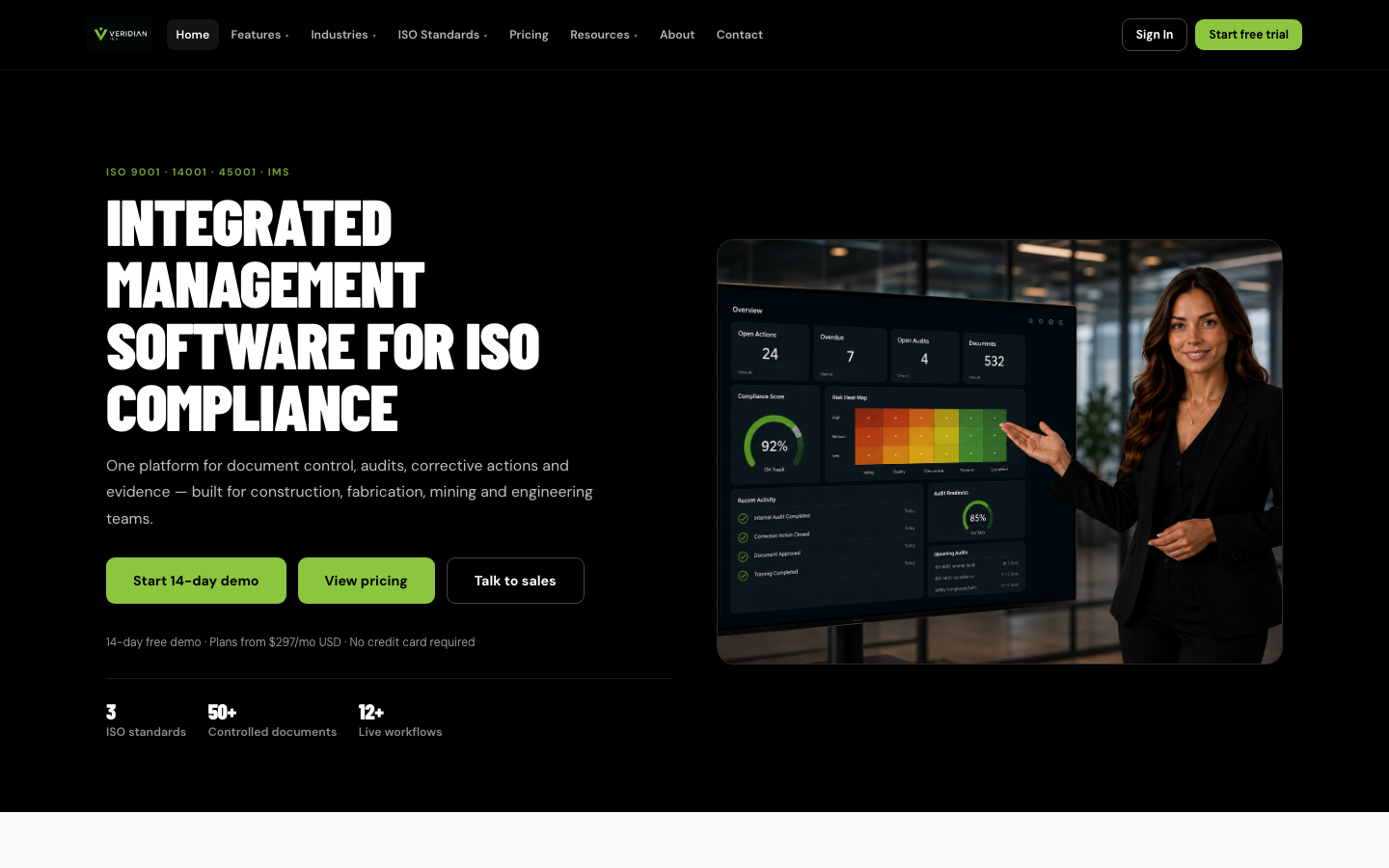 Veridian IMS website homepage
